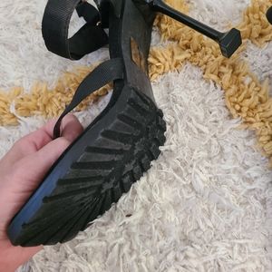 Fashion nova black stiletto sandal.